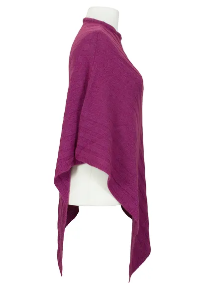 Poncho mit Cashmere in beere von Made in Italy