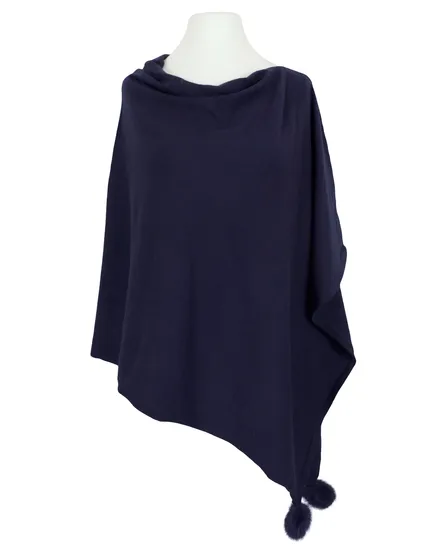 Poncho mit Cashmere in dunkelblau von Alpini