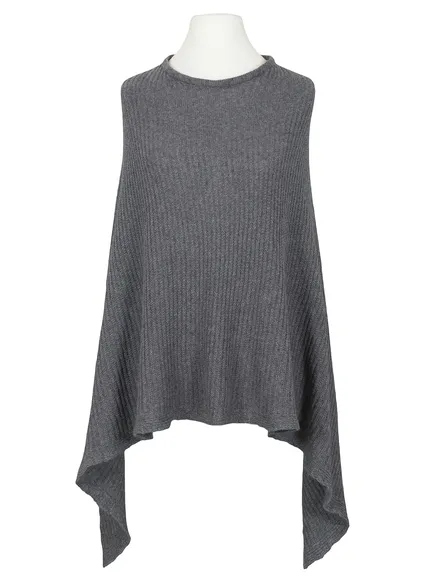 Poncho mit Cashmere in grau von Made in Italy