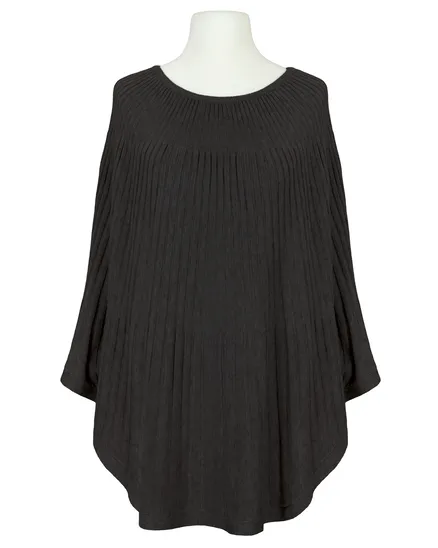 Poncho Rippstrick in schwarz von Made in Italy