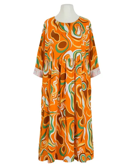 Popeline Kleid Print in orange von Made in Italy