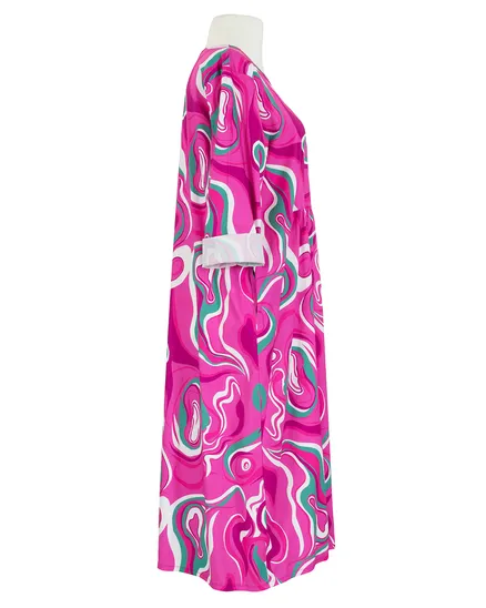 Popeline Kleid Print in pink von Made in Italy