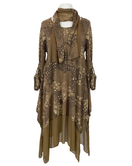 Print Tunika mit Seide in tobacco von Diana