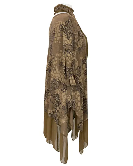 Print Tunika mit Seide in tobacco von Diana