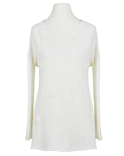 Pullover mit Blattmuster in ecru von Spaziodonna