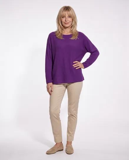 Pullover Basic in lila von Made in Italy