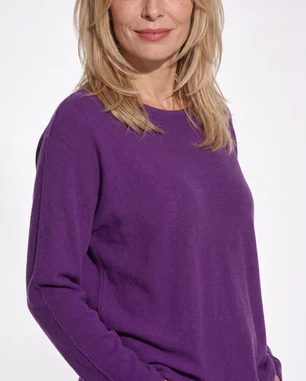Pullover Basic in lila von Made in Italy