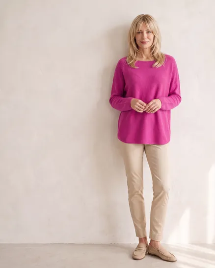 Pullover Basic in pink von Made in Italy