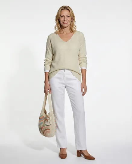 Pullover Boucl�garn in creme von SENES Paris