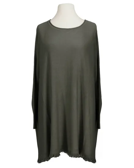 Pullover Fransen in oliv von Made in Italy