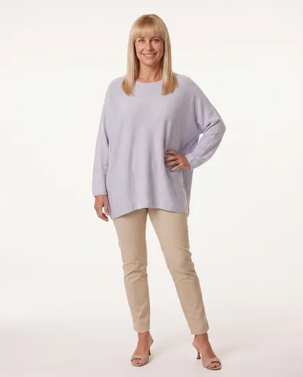 Pullover gerader Schnitt in grau von Made in Italy