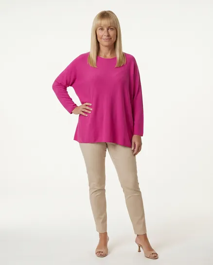 Pullover gerader Schnitt in pink von Made in Italy