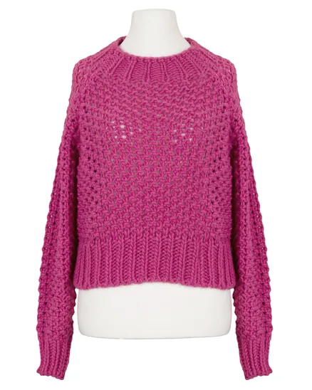 Pullover Grobstrick in fuchsia von Made in Italy