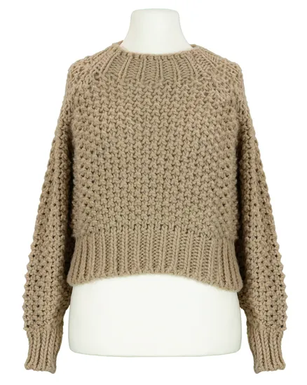 Pullover Grobstrick in taupe von Made in Italy