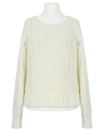 Pullover Grobstrick in wollwei� von Made in Italy