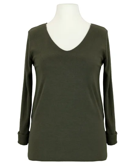 Pullover in Shirt Optik in oliv von Selected Touch