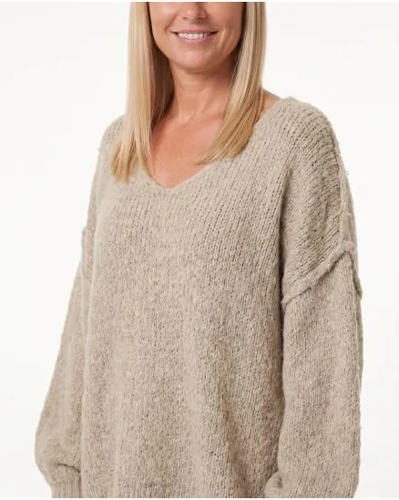 Pullover Inside-Out in beige von Made in Italy