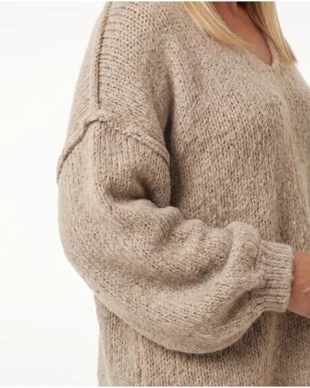 Pullover Inside-Out in beige von Made in Italy