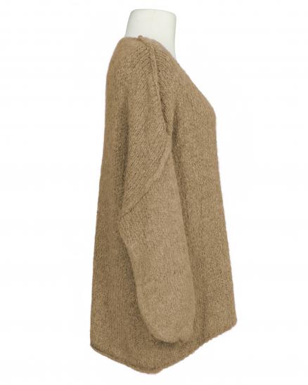 Pullover Inside-Out in camel von Made in Italy