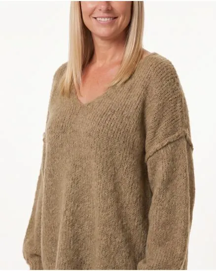 Pullover Inside-Out in camel von Made in Italy