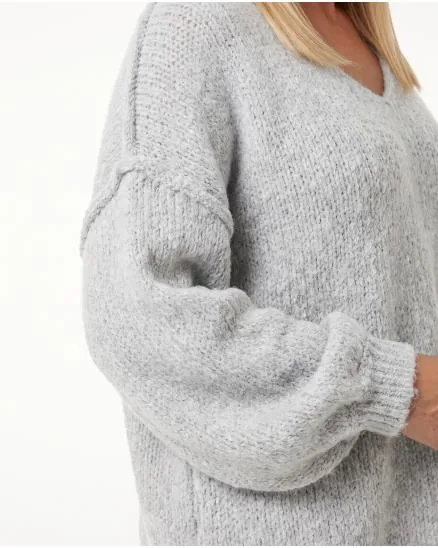 Pullover Inside-Out in grau von Made in Italy