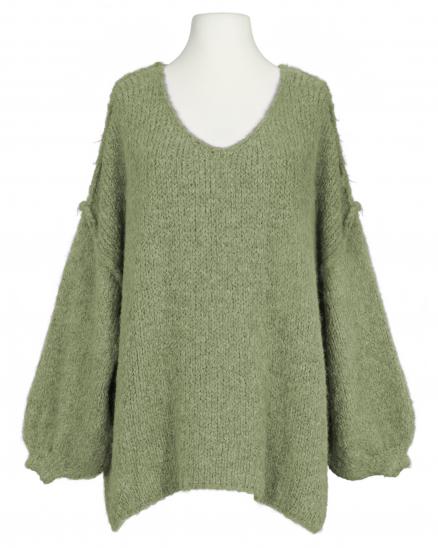 Pullover Inside-Out in khaki von Made in Italy