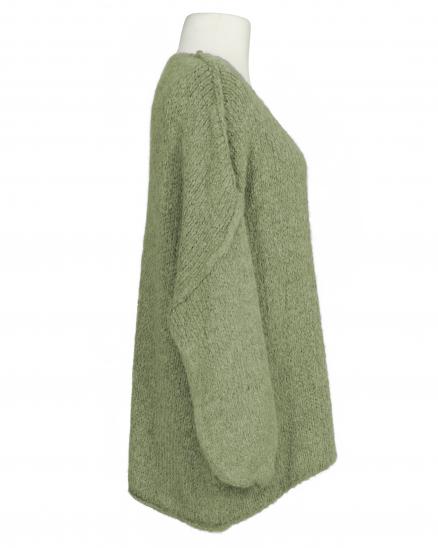 Pullover Inside-Out in khaki von Made in Italy