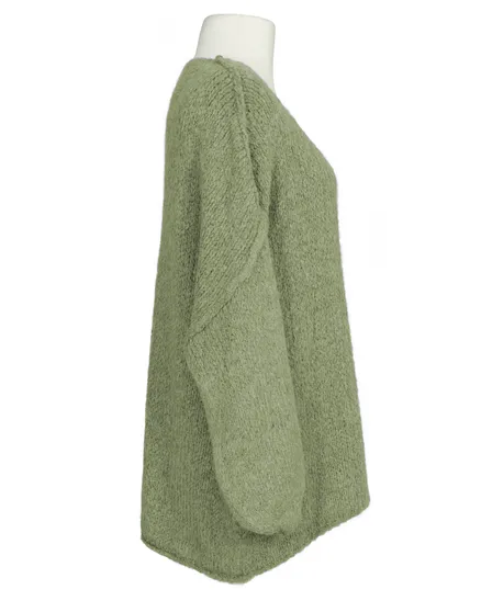Pullover Inside-Out in khaki von Made in Italy