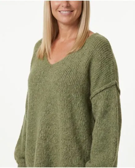 Pullover Inside-Out in khaki von Made in Italy