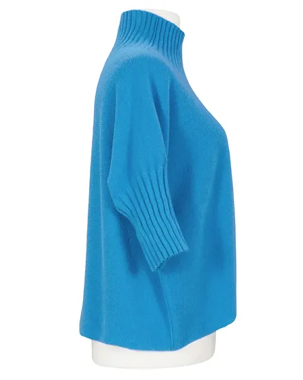 Pullover Kastenform in aqua von Made in Italy