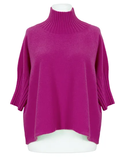 Pullover Kastenform in beere von Made in Italy