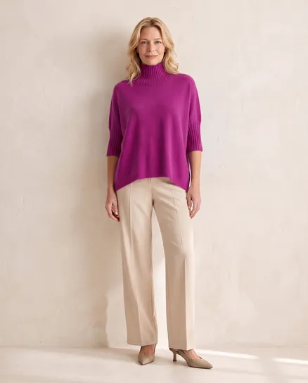 Pullover Kastenform in beere von Made in Italy