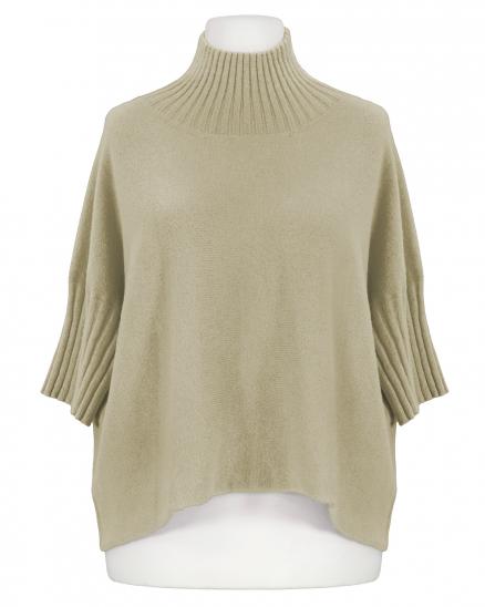 Pullover Kastenform in beige von Made in Italy