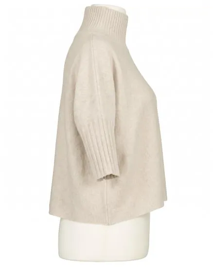 Pullover Kastenform in beige von Made in Italy