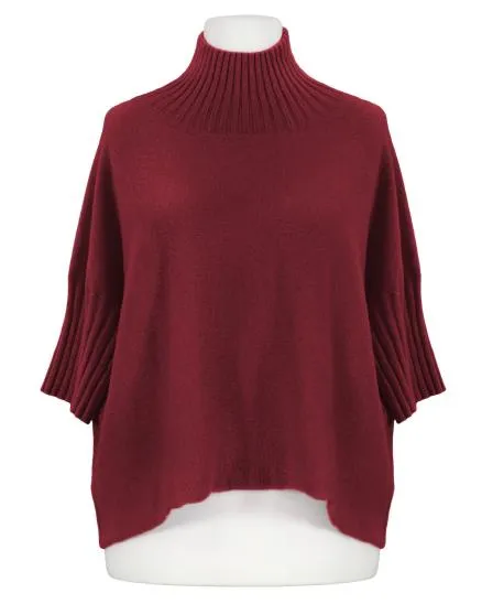 Pullover Kastenform in bordeaux von Made in Italy