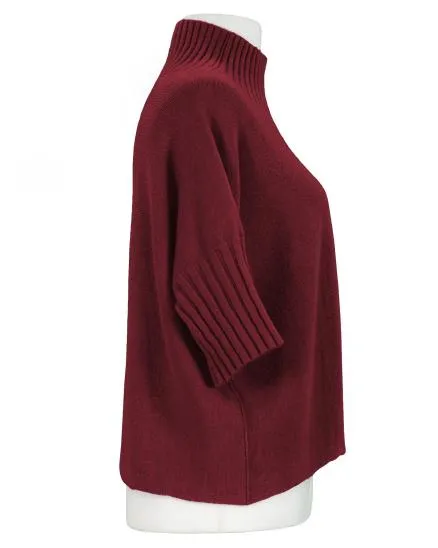 Pullover Kastenform in bordeaux von Made in Italy