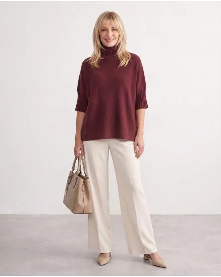 Pullover Kastenform in bordeaux von Made in Italy
