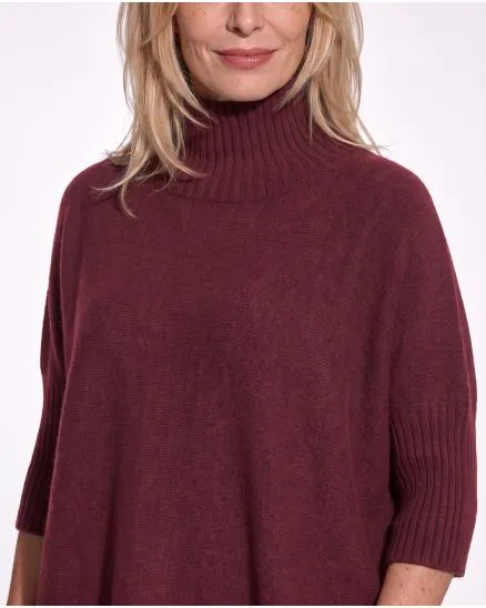Pullover Kastenform in bordeaux von Made in Italy