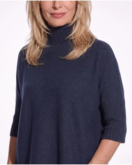 Pullover Kastenform in dunkelblau von Made in Italy