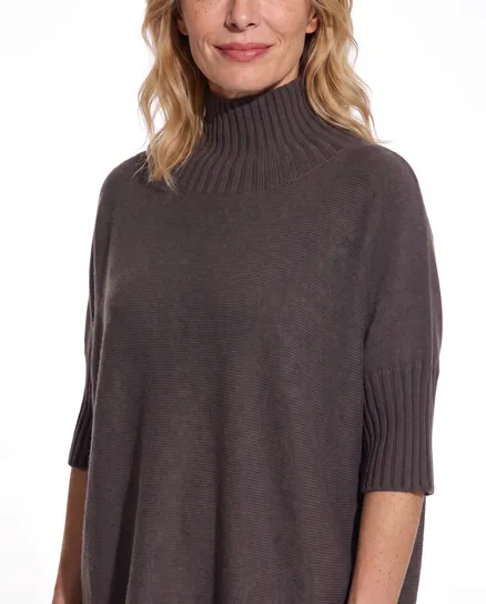 Pullover Kastenform in dunkelbraun von Made in Italy