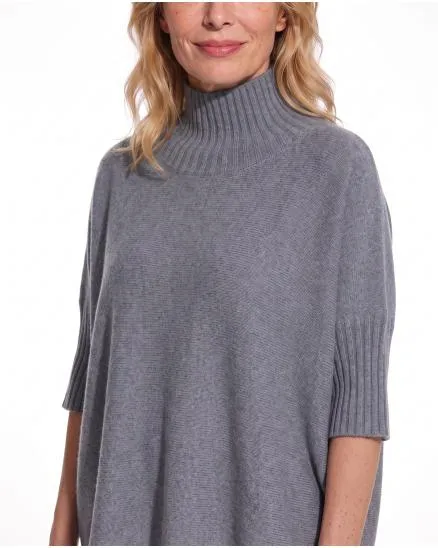 Pullover Kastenform in dunkelgrau von Made in Italy