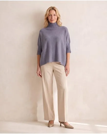 Pullover Kastenform in dunkelgrau von Made in Italy