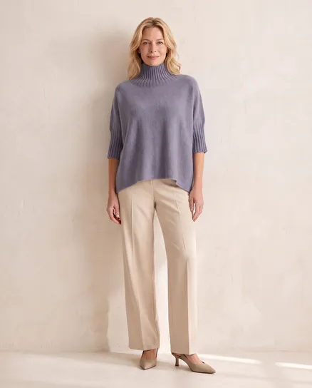 Pullover Kastenform in grau von Made in Italy