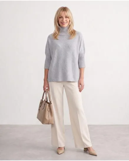 Pullover Kastenform in grau von Made in Italy