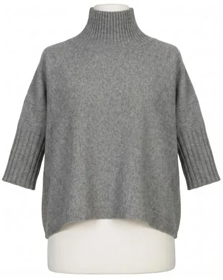 Pullover Kastenform in grau von Made in Italy