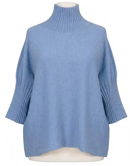 Pullover Kastenform in hellblau von Made in Italy