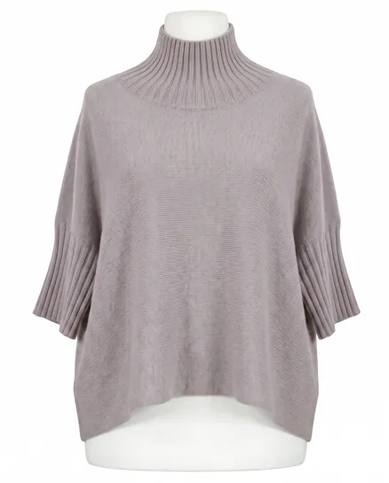 Pullover Kastenform in hellbraun von Made in Italy