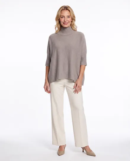 Pullover Kastenform in hellbraun von Made in Italy