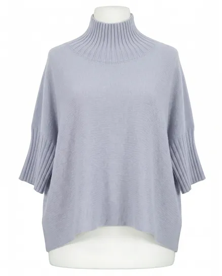 Pullover Kastenform in hellgrau von Made in Italy