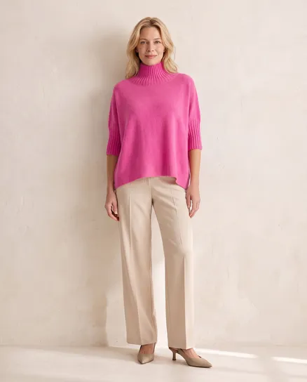 Pullover Kastenform in hellpink von Made in Italy